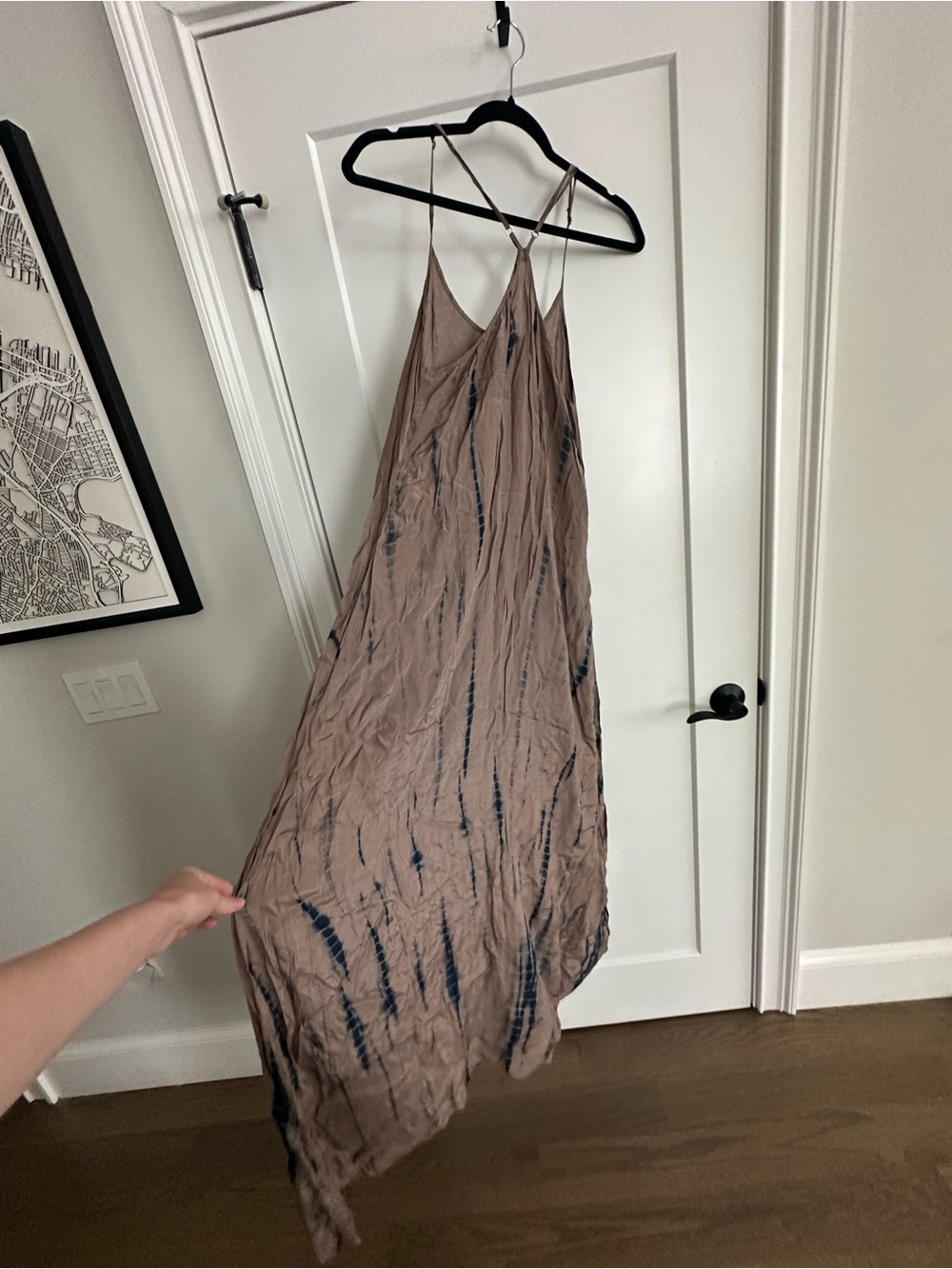 Chan Luu Women's Tie Dye Column Slip Dress Maxi Dress Tie-Dye Maxi Slip Dress